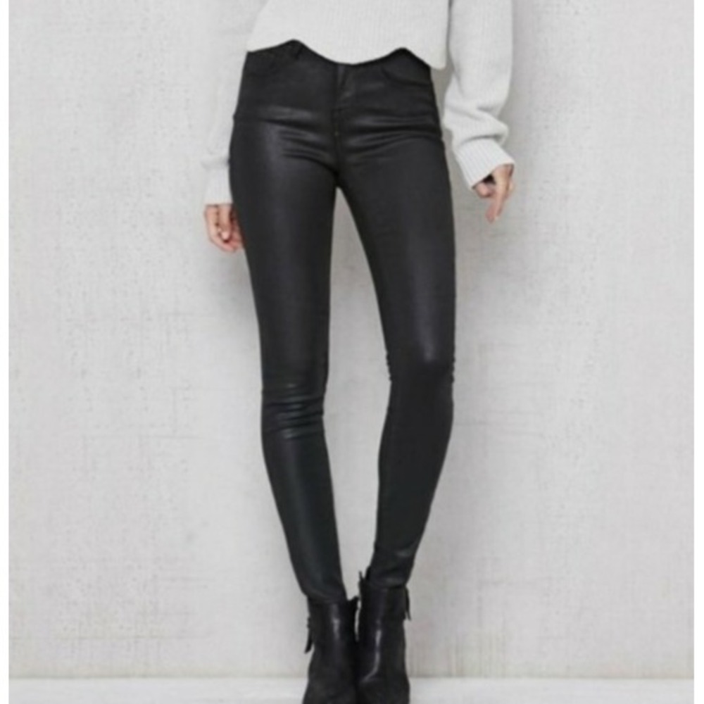 Pacsun mid rise skinniest jeans size 26 new coated black stretch pants NWOT